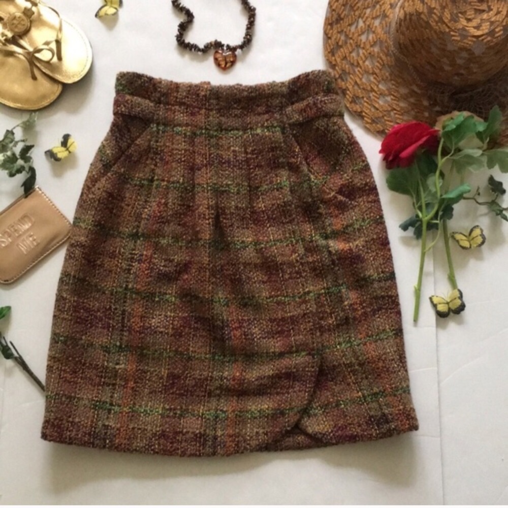 Tweed Anthropologie Wrap Skirt Size 6